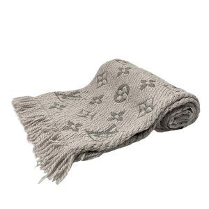 Auth LOUIS VUITTON Eschar Progo Mania M74742 Gris Perle Monogram - GM1220 Scarf